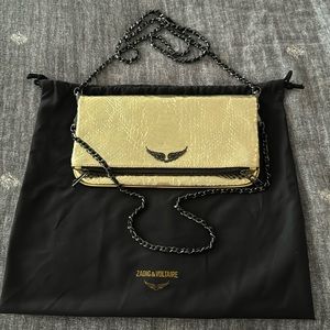 Zadig and Voltaire gold double chain purse.NWOT